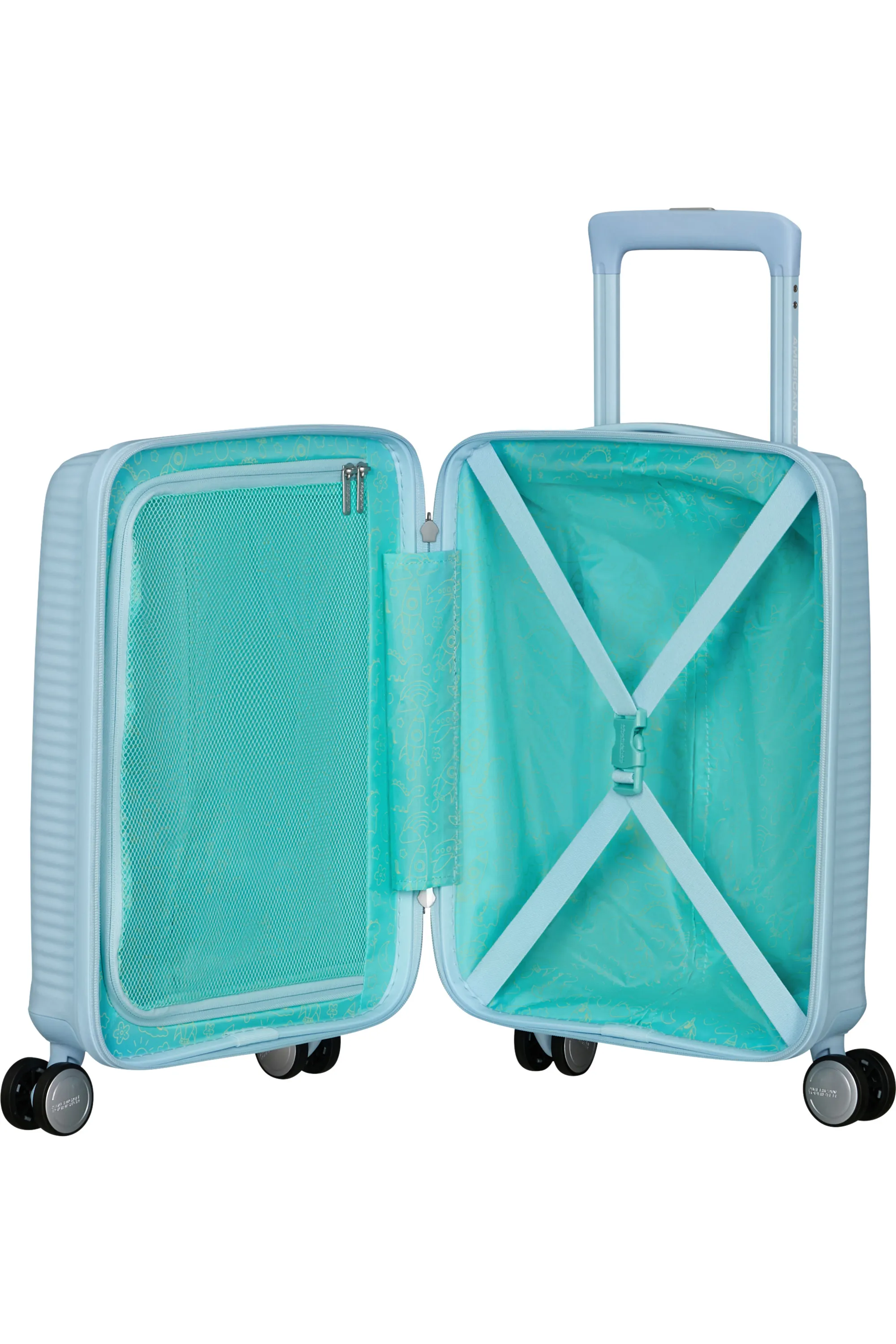 American Tourister Soundbox Mini Spinner 47 cm Polypropylene Children's Suitcase, Pastel Blue