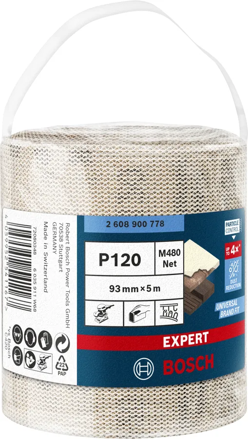 Bosch Expert M480 net sanding roll 93mm, K120, sanding sheet (5 meters)