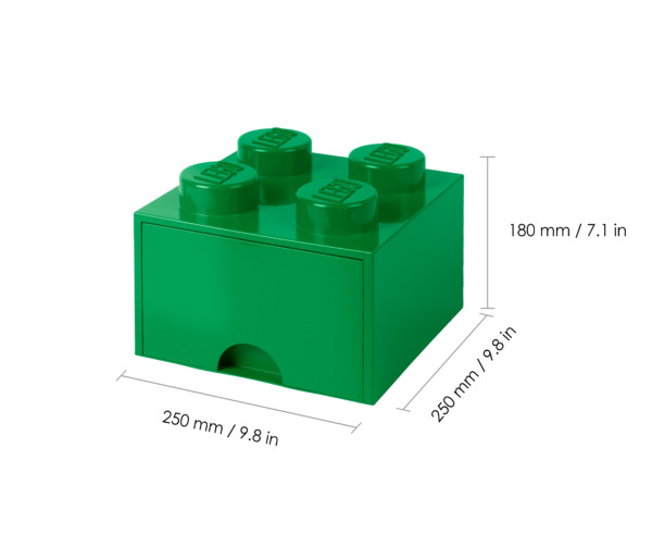 Room Copenhagen LEGO Brick Drawer 4 green - RC40051734
