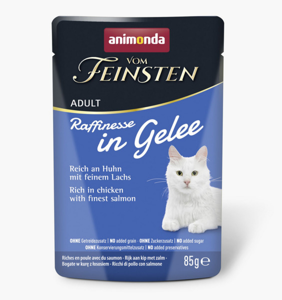 Animonda Vom Feinsten Raffinesse in Jelly with Chicken and Salmon, Kissan märkäruoka, Adult, 24 x 85 g