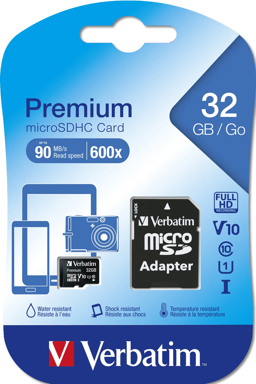 Verbatim Premium 32 Gt MicroSDHC -muistikortti + SD-adapteri