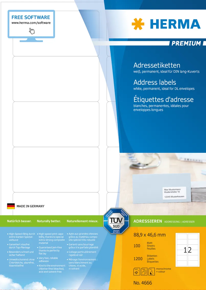 Herma label Premium 88,9x46,6 (1200)