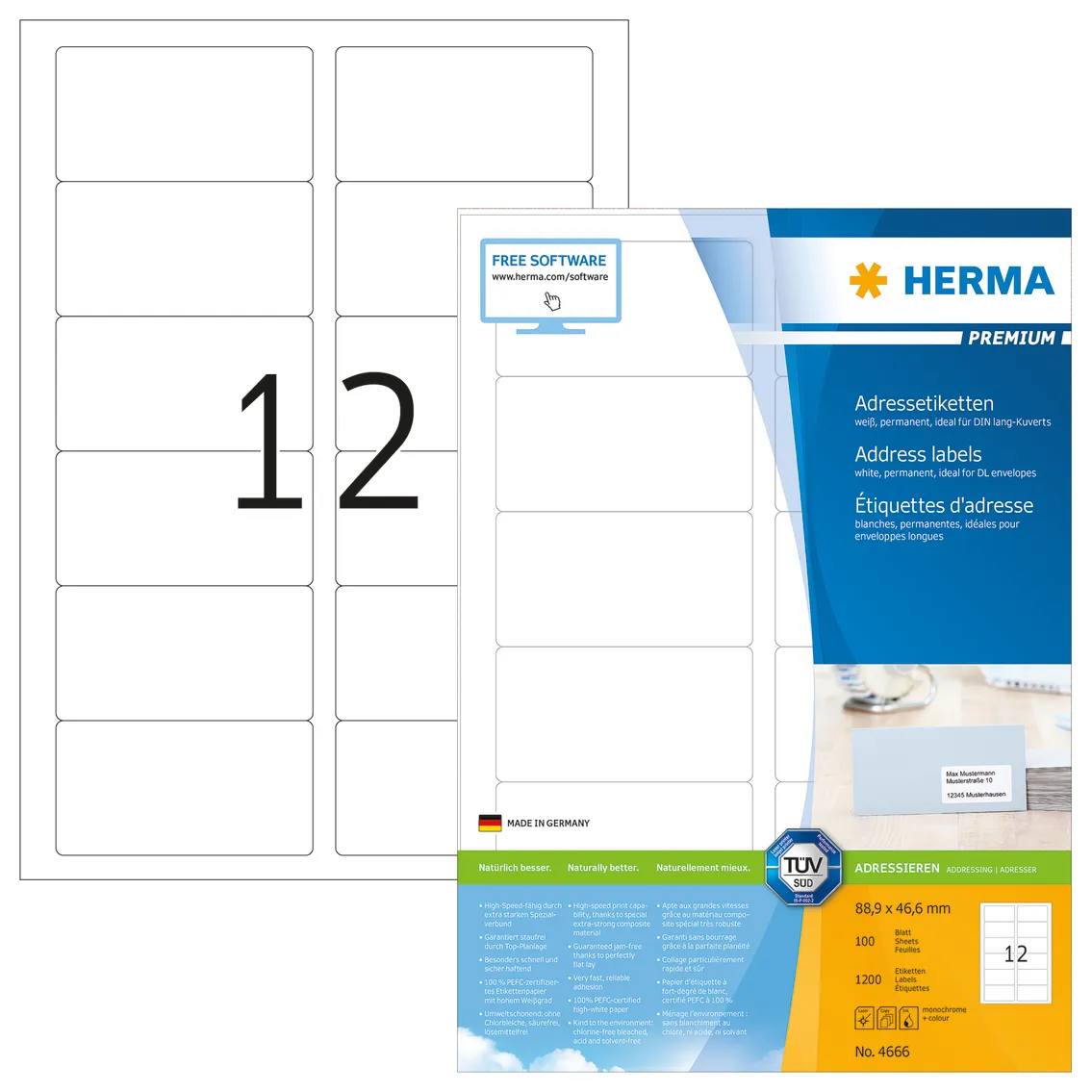 Herma label Premium 88,9x46,6 (1200)