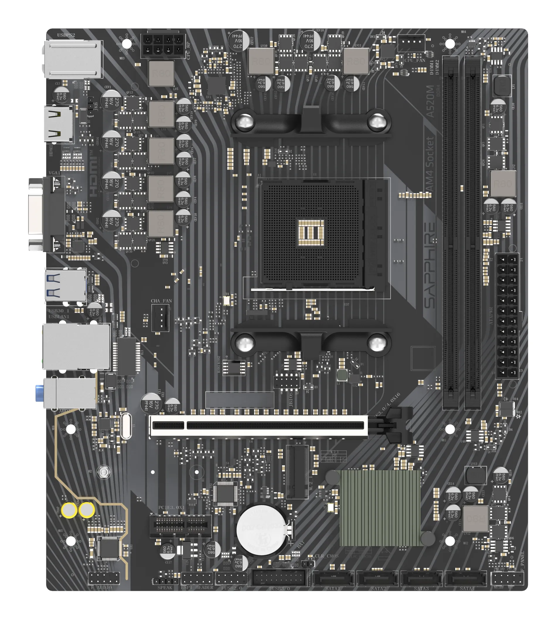 Sapphire A520M-E AM4 mATX moderkort