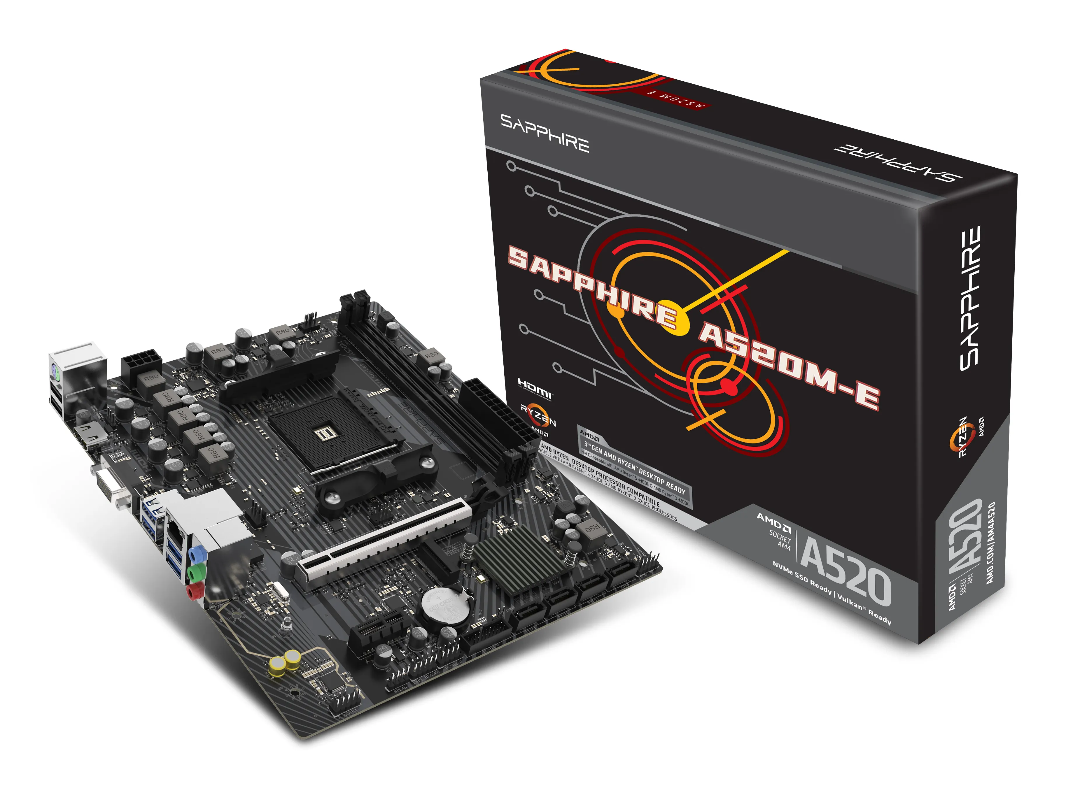 Sapphire A520M-E AM4 mATX moderkort