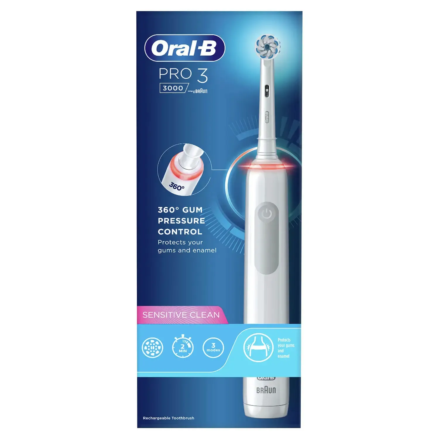 Oral-B Pro 3 3000 - eltandborste, vit