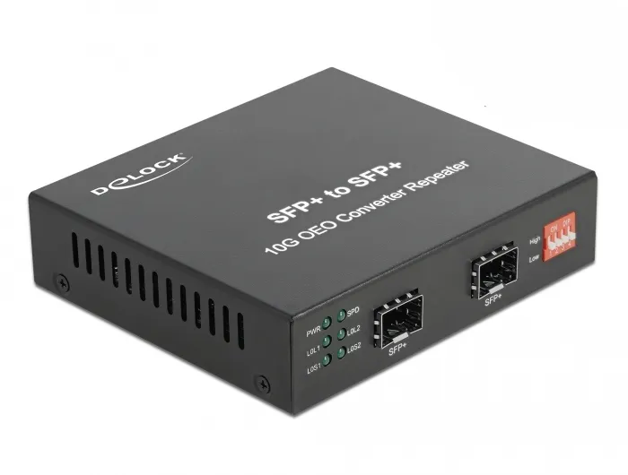 Delock 10GBase-R SFP+ mediakonverterare, svart