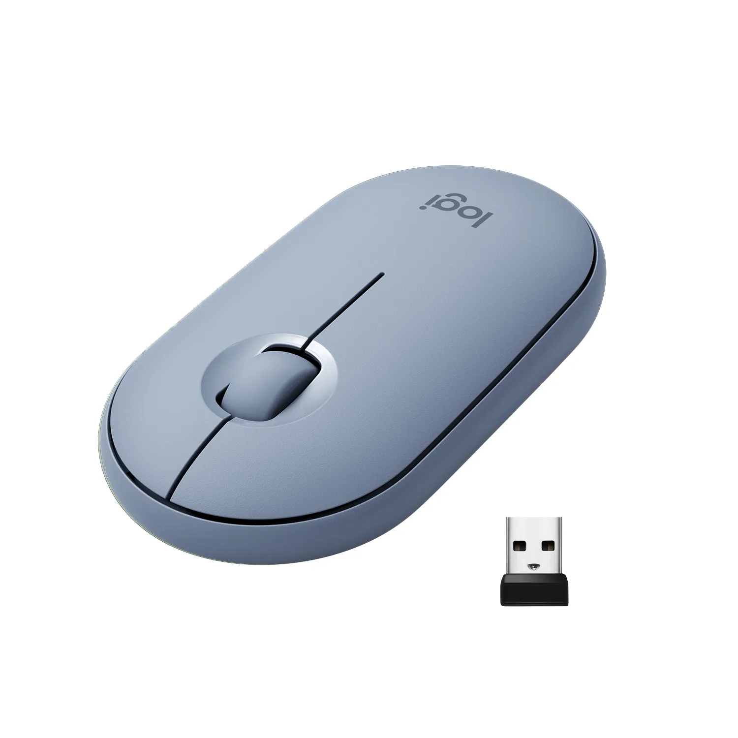 Logitech Pebble M350 Wireless Mouse, Blue Grey