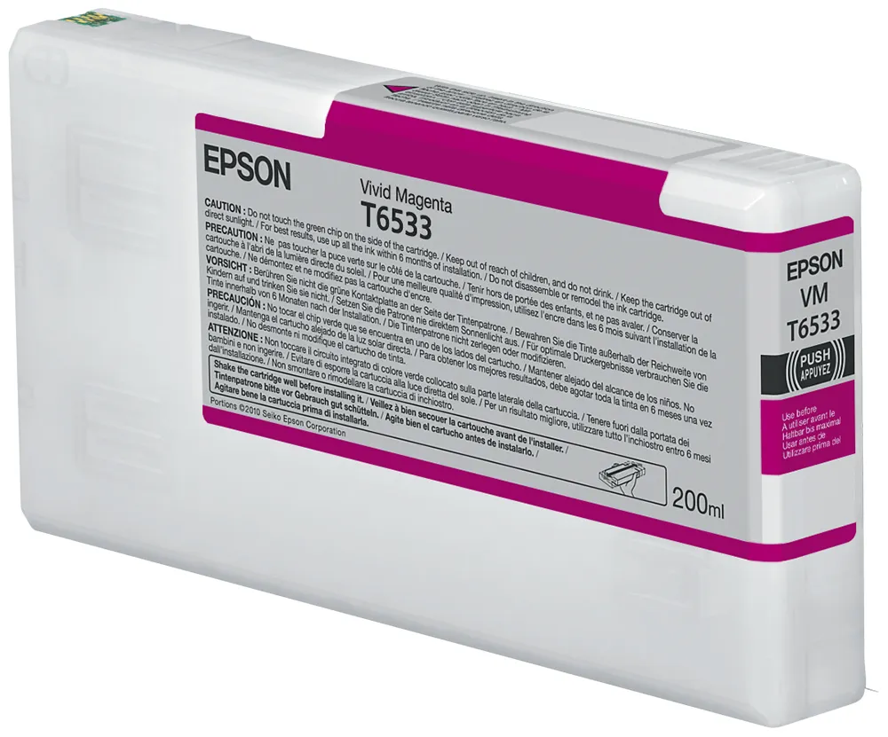 Epson T6533 bl&auml;ckpatron, 200 ml, levande magenta
