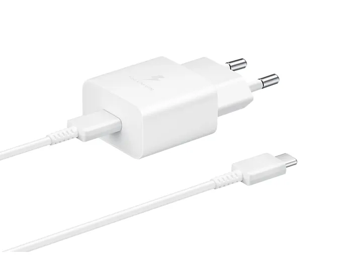 Samsung PD 15W USB-C - laddare med kabel, Vit 1m