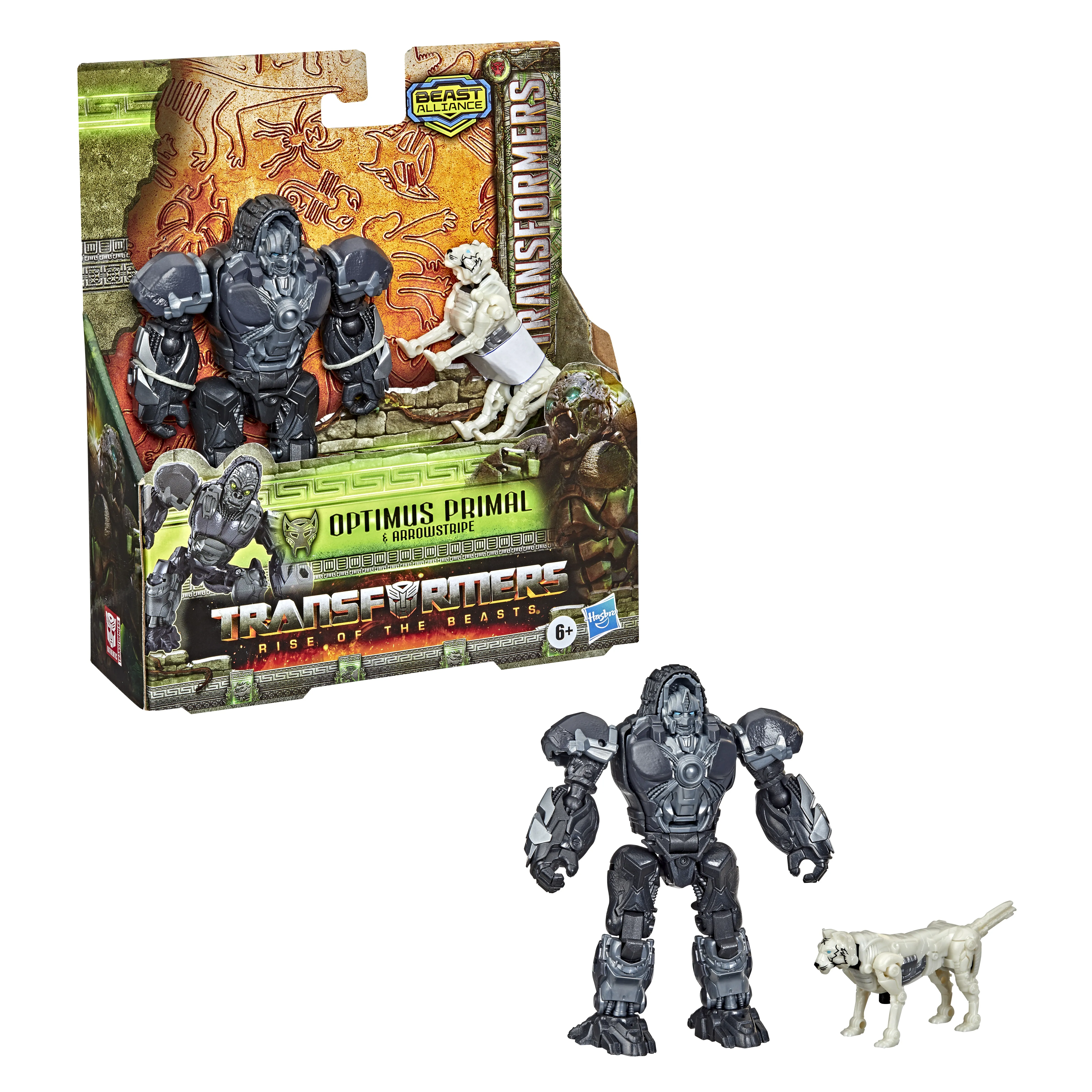 Hasbro Transformers: Rise of the Beasts Beast Weaponizers Optimus Primal and Arrowstripe Toy Figure (2-Pack, 12.5 and 7.5 cm tall)
