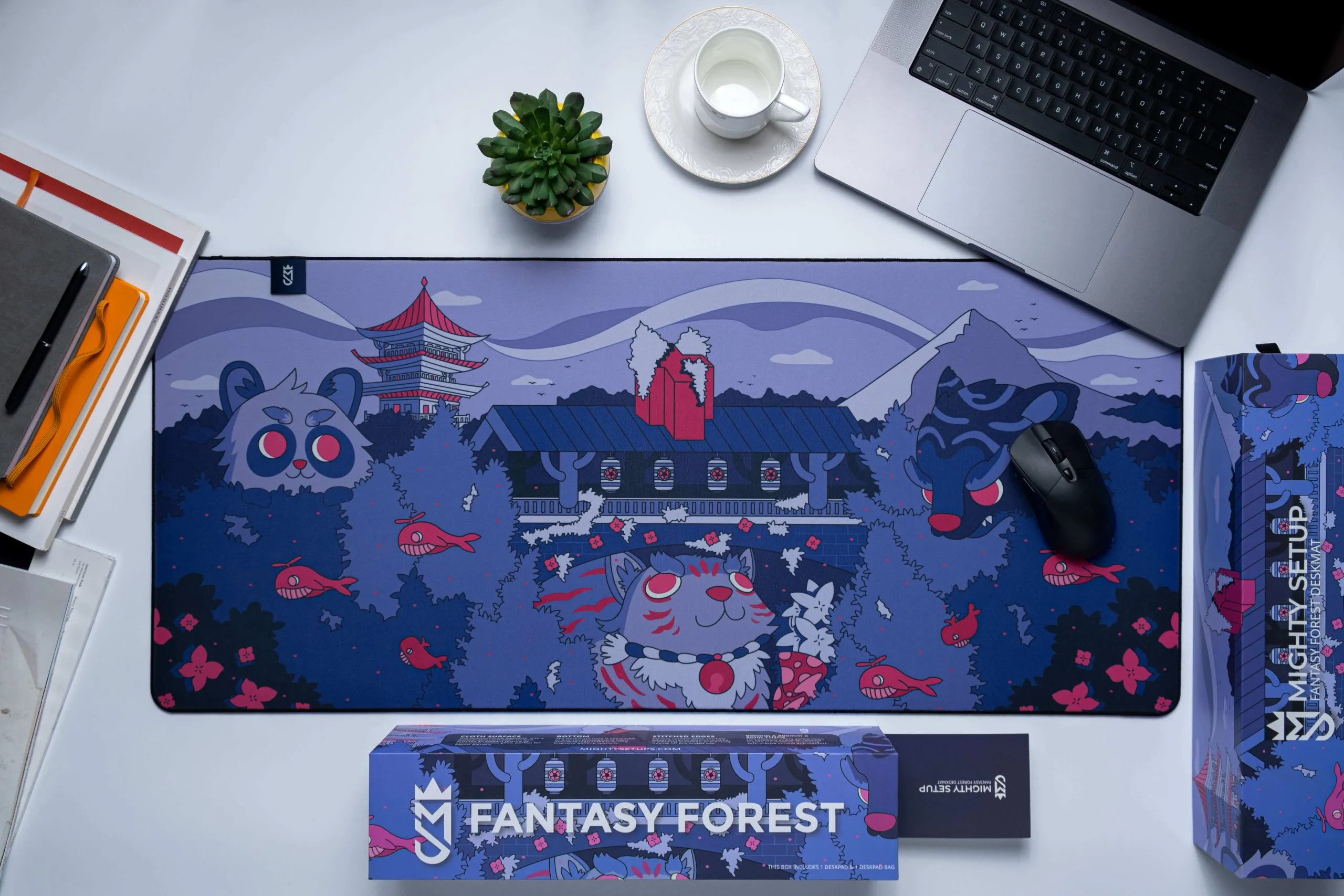 Mighty Setup Fantasy Forest Purple - gaming mousepad, 900x400x4mm