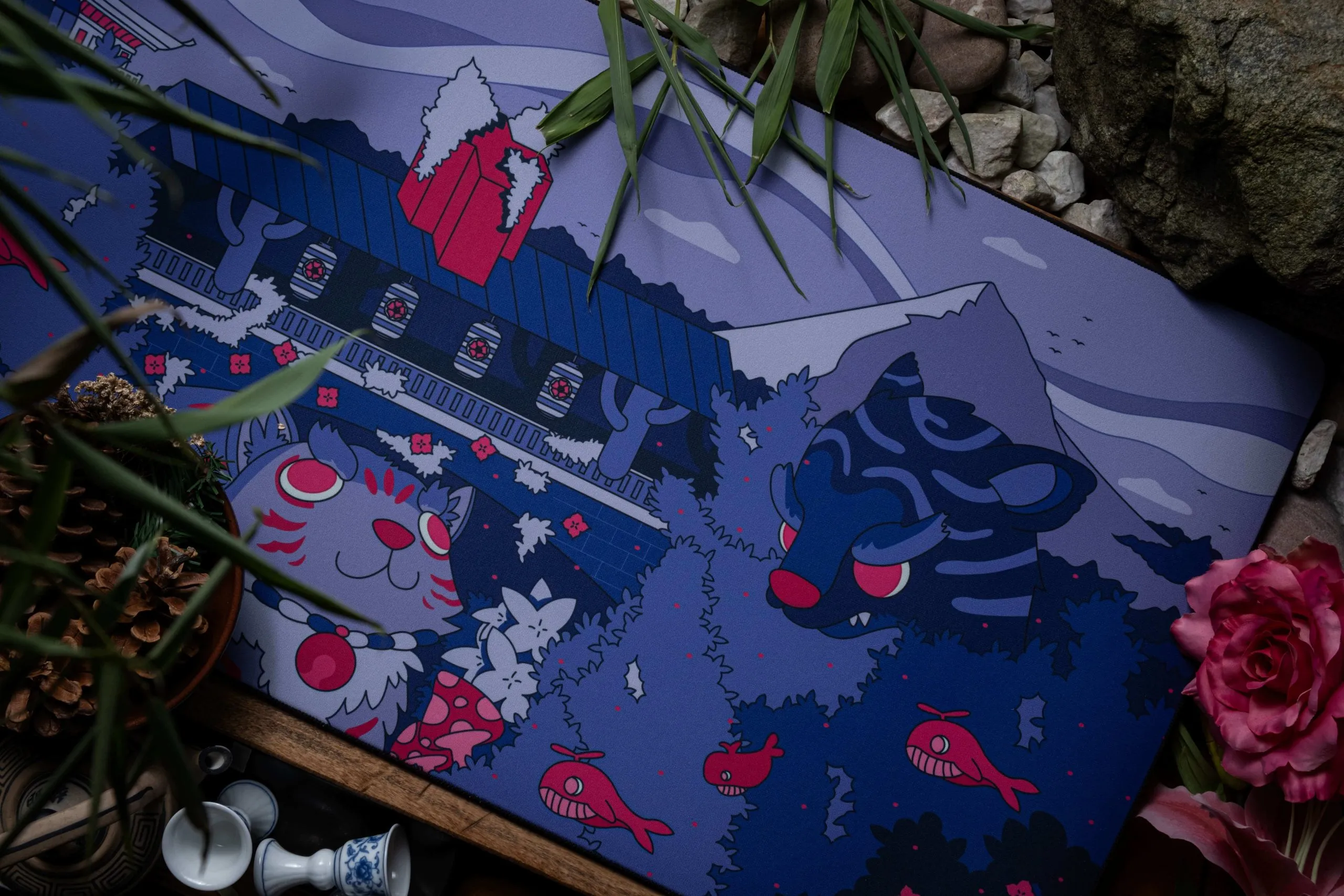 Mighty Setup Fantasy Forest Purple - gaming mousepad, 900x400x4mm