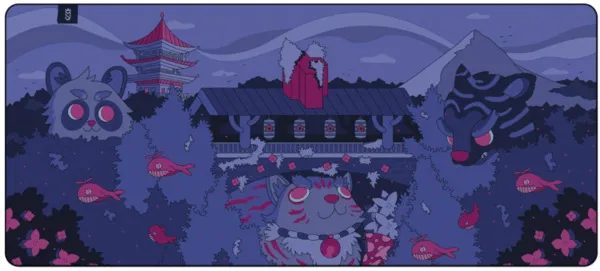 Mighty Setup Fantasy Forest Purple - gaming mousepad, 900x400x4mm