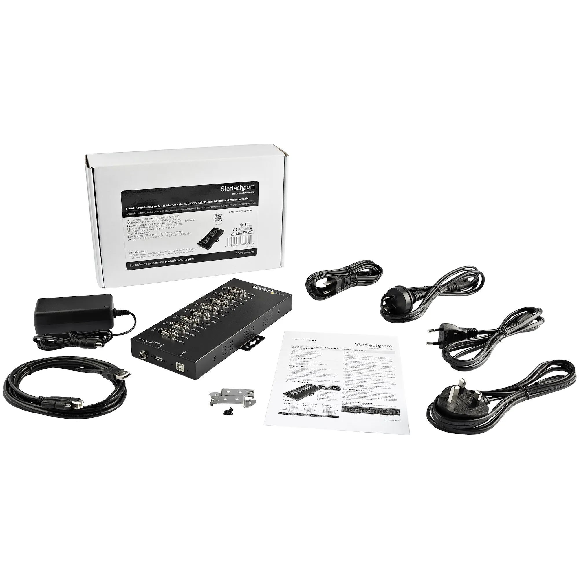STARTECH.COM USB to RS-232/422/485 Serial Adapter - 8 Port - 15 kV ESD Protection - USB to Serial Adapter - USB to Serial Hub