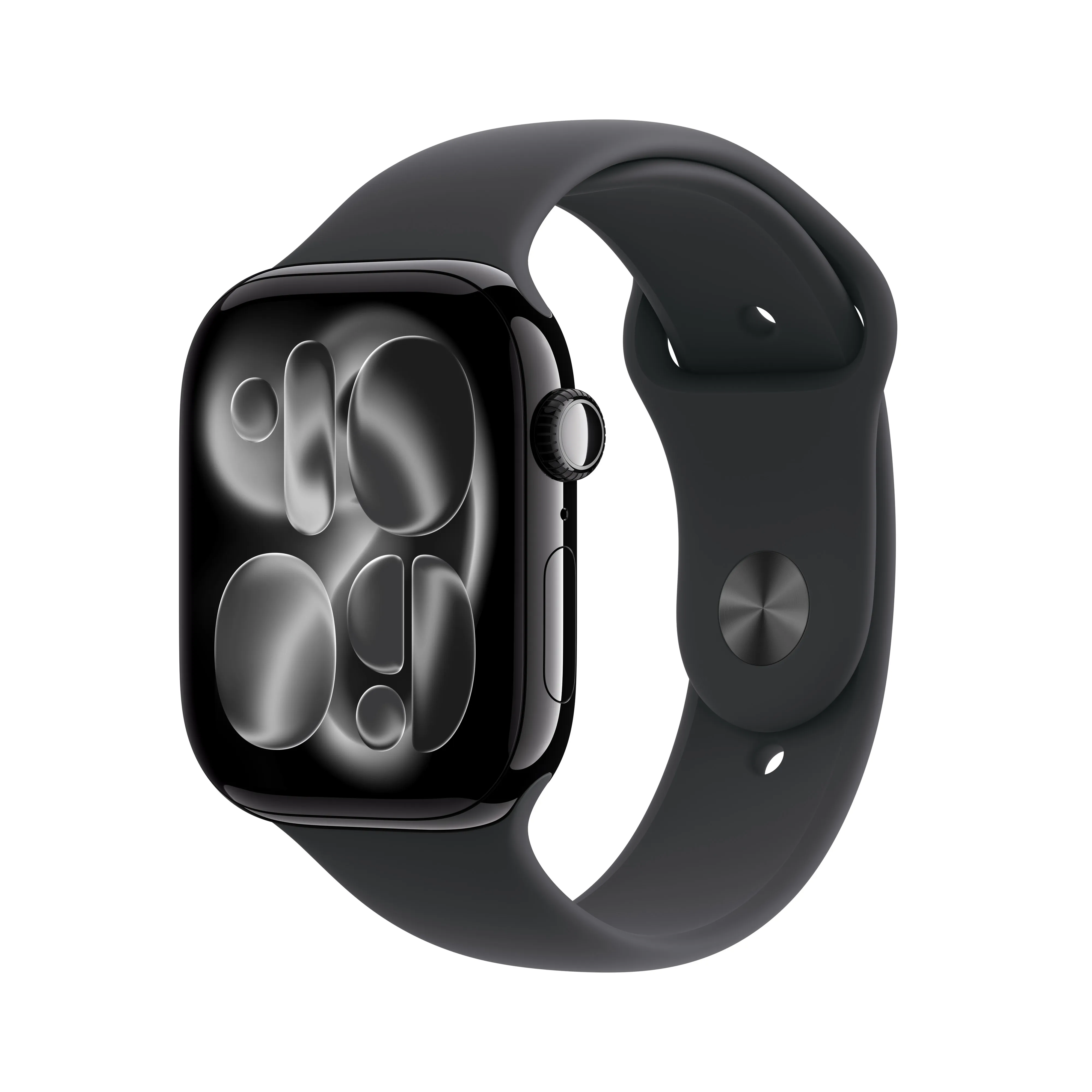 Apple Watch Series 11 (GPS) 46 mm peilimusta alumiinikuori ja musta urheiluranneke, S/M