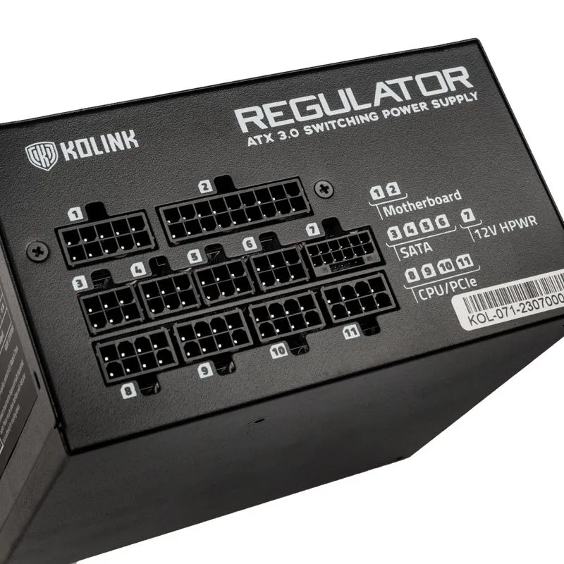 Kolink KL-R850FG PSU. Gen5. Gold - 850W - strömkälla, ATX 3.0, 600W 12VHPWR, black