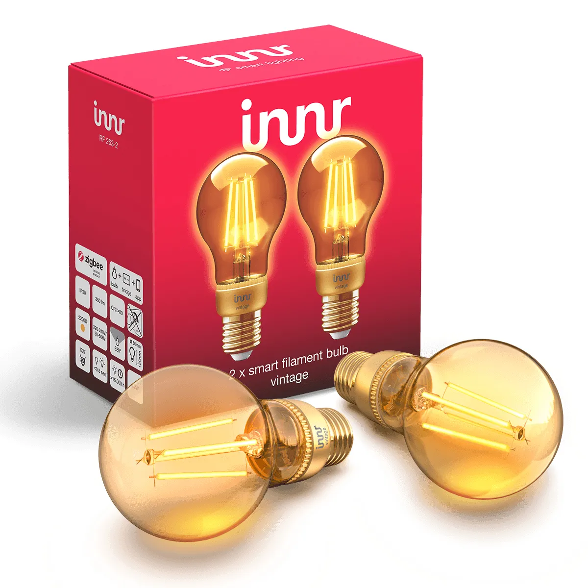 INNR Lighting 2x E27 Smart Filament Bulb