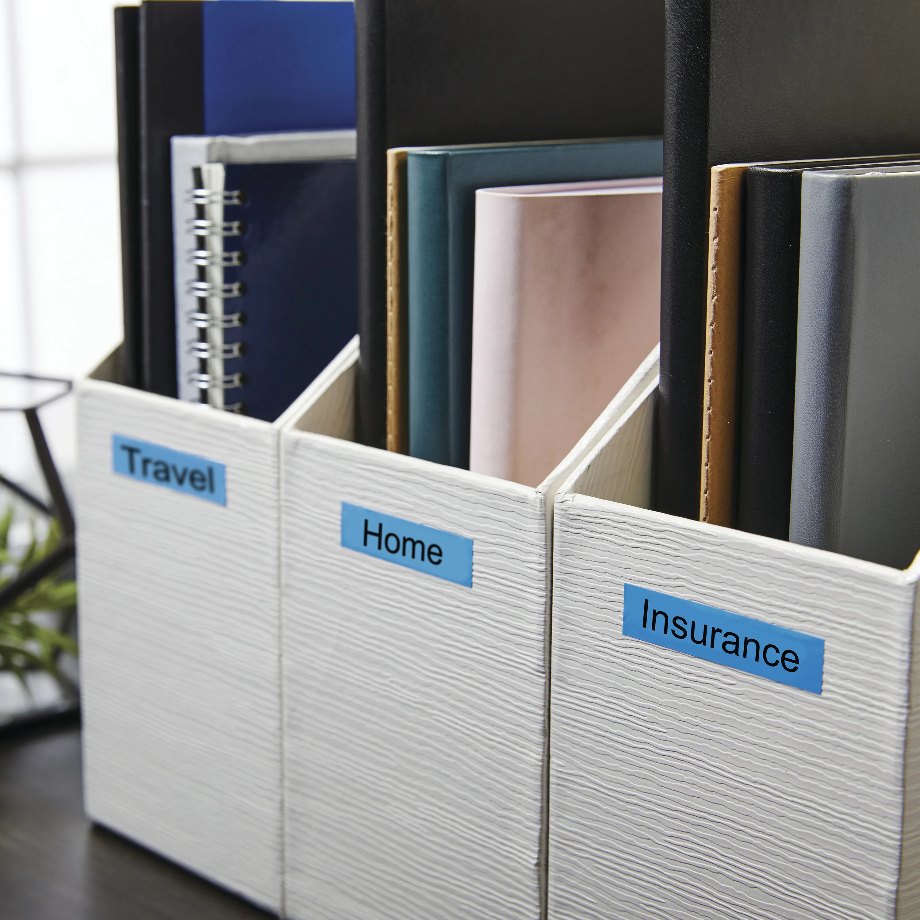 Tape D1 12mmx7m black/blue