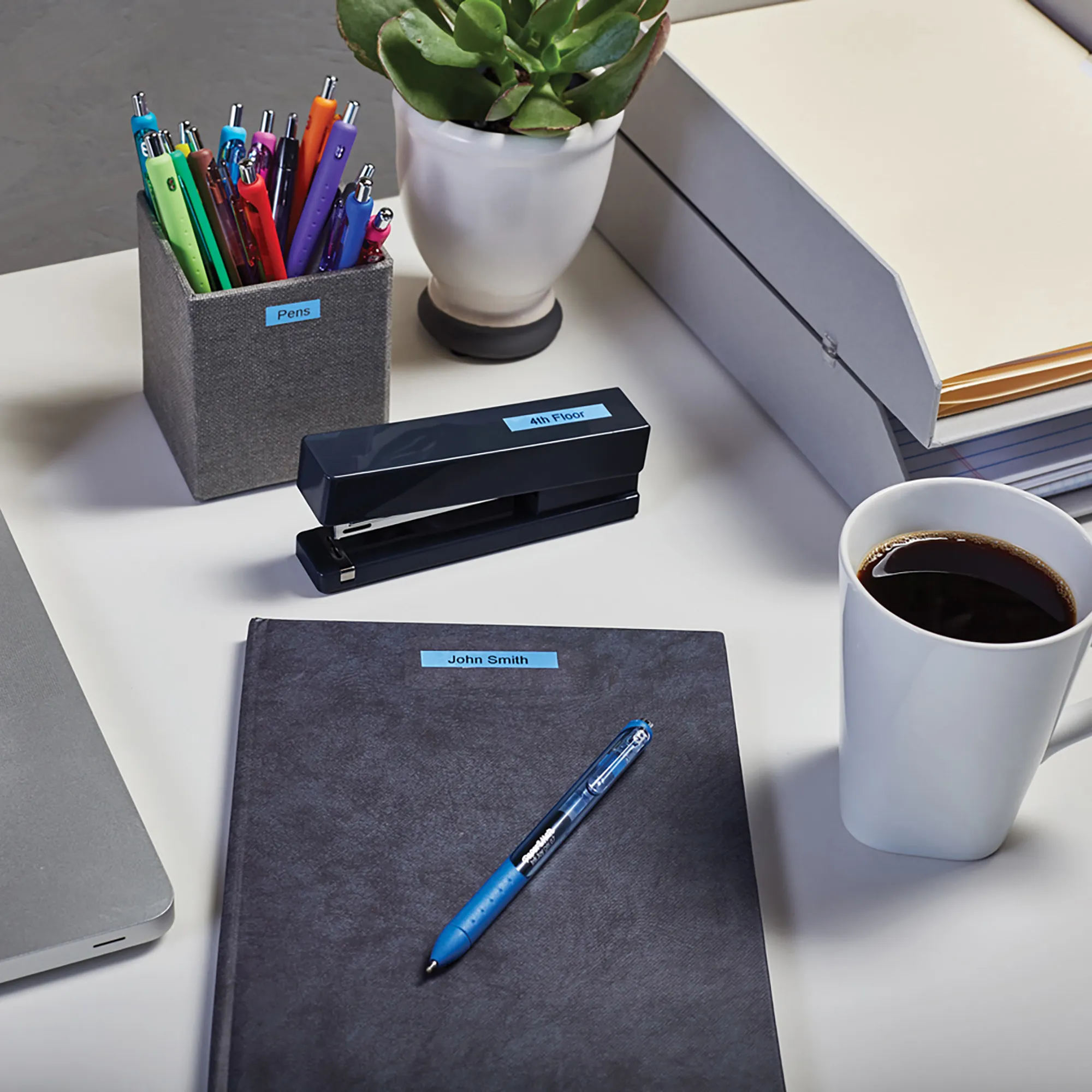 Tape D1 12mmx7m black/blue