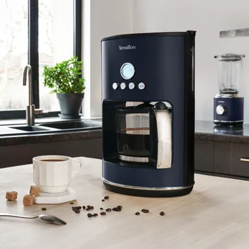 TERRAILLON New Moon TER15439 15 cups Drip Coffee Maker, Dark Blue