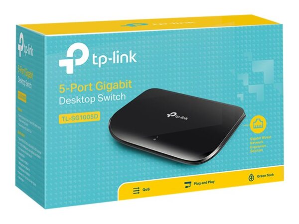 TP-Link 5-Port-Gigabit-Desktop-Switch - 5x 10/100/1000MBit/s-RJ45-Ports - plastic case - V6.0
