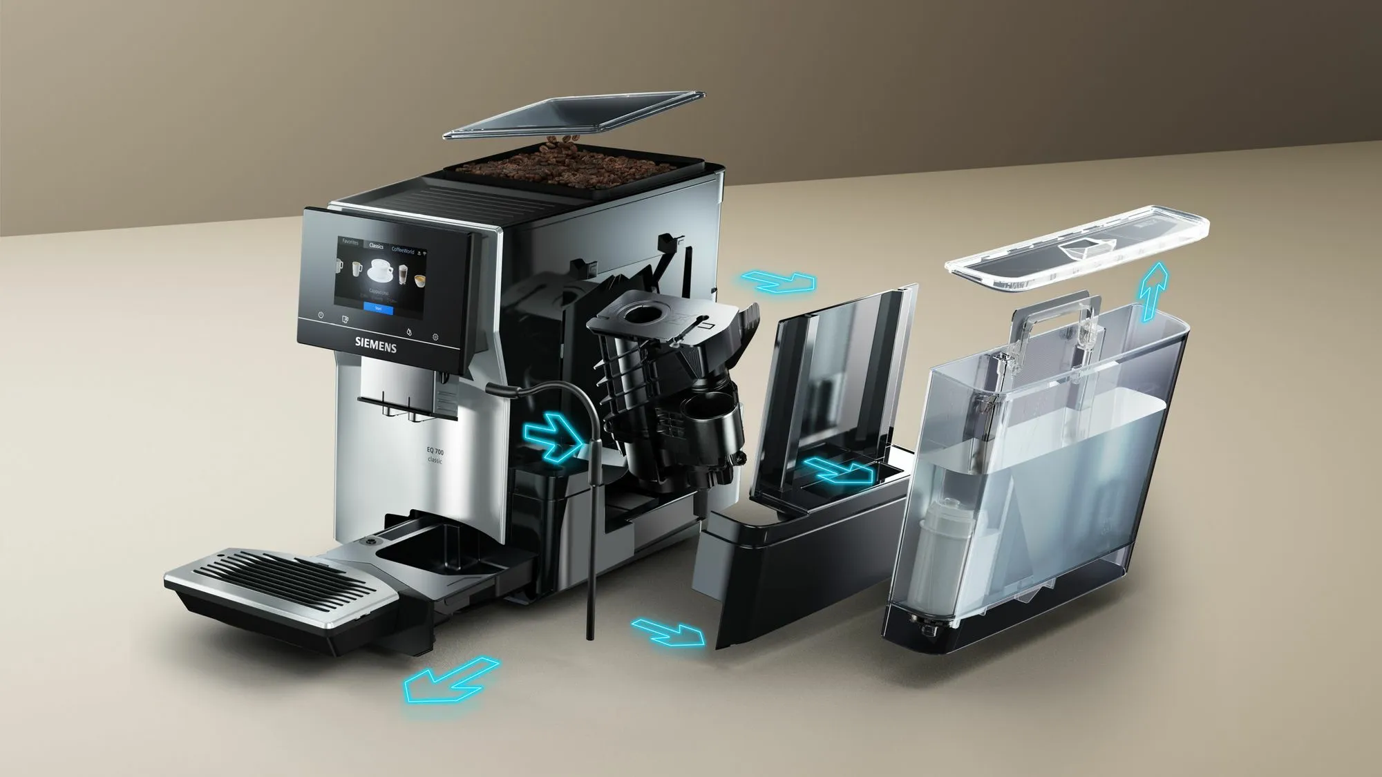 Siemens TP715D01 EQ.700 Classic - espresso machine, Grey
