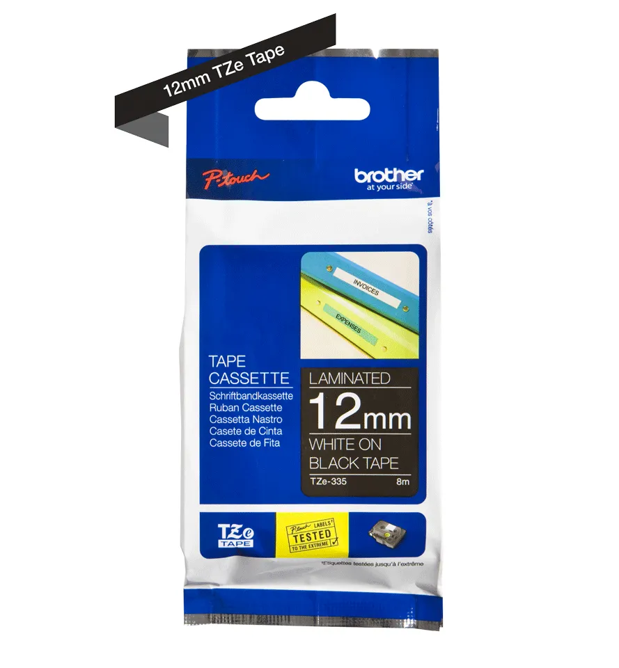Brother TZe tape 12mmx8m white/black