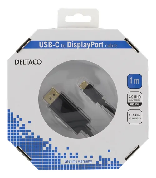 USBC TO DP CABLE BLACK 1M