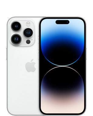 Kunnostettu iPhone 14 Pro 128 Gt, hopea (Erinomainen kunto, eSIM)