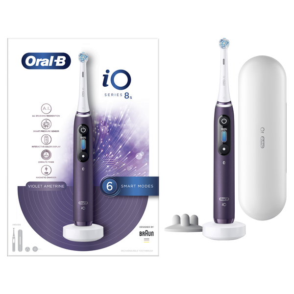 Oral-B iO8s - electric toothbrush, Purple, White