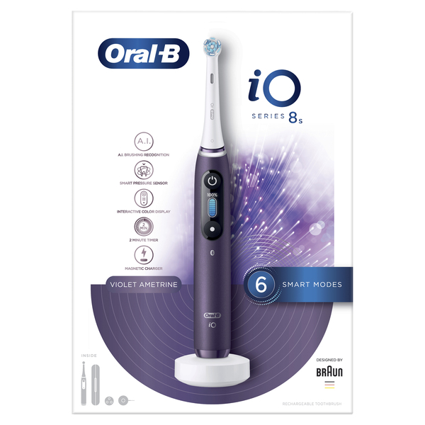Oral-B iO8s - electric toothbrush, Purple, White