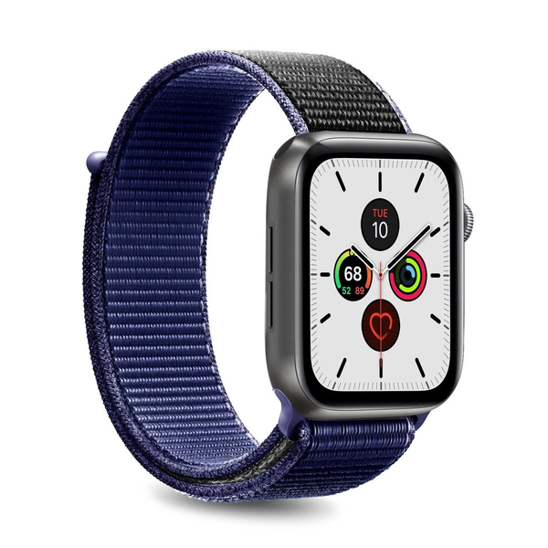 Puro Apple Watch -ranneke, 42-44 mm, S/M &amp; M/L, nylon, SpaceBlue