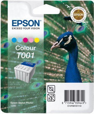 Epson T001 - Kasetti tulostimelle - 1 x v&auml;ri (sinivihre&auml;, sinipunainen, keltainen, vaalea sinivihre&auml;, vaalea sinipunainen) - 330 sivua - kuplapakkaus malleihin