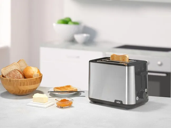 Braun PurShine HT 1510 -  brödrost, 2 skivor,  Svart, Rostfritt stål