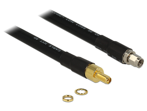 Delock Antenna Cable RP-SMA Plug &gt; RP-SMA Jack CFD400 LLC400 3 m low l