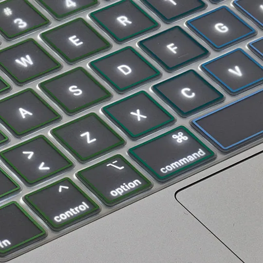 Philbert Keyboard Cover for MacBook Pro 13/16" 2019, Rainbow/Transparent