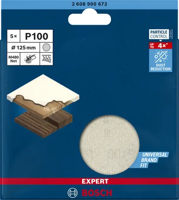 Bosch Expert M480 mesh sanding sheet O 125mm, K100 (5 pieces)