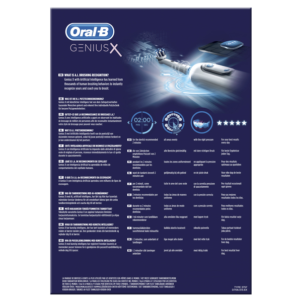 Oral-B Genius X -s&auml;hk&ouml;hammasharja, Hopea/Valkoinen