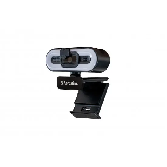 Verbatim AWC-02 Full HD 1080p, Autofocus Webcam with Light, Black