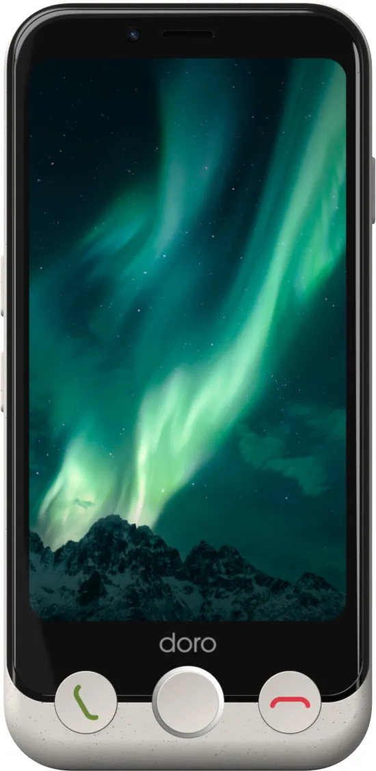 Doro Aurora A11 4G, Android -puhelin, Valkoinen