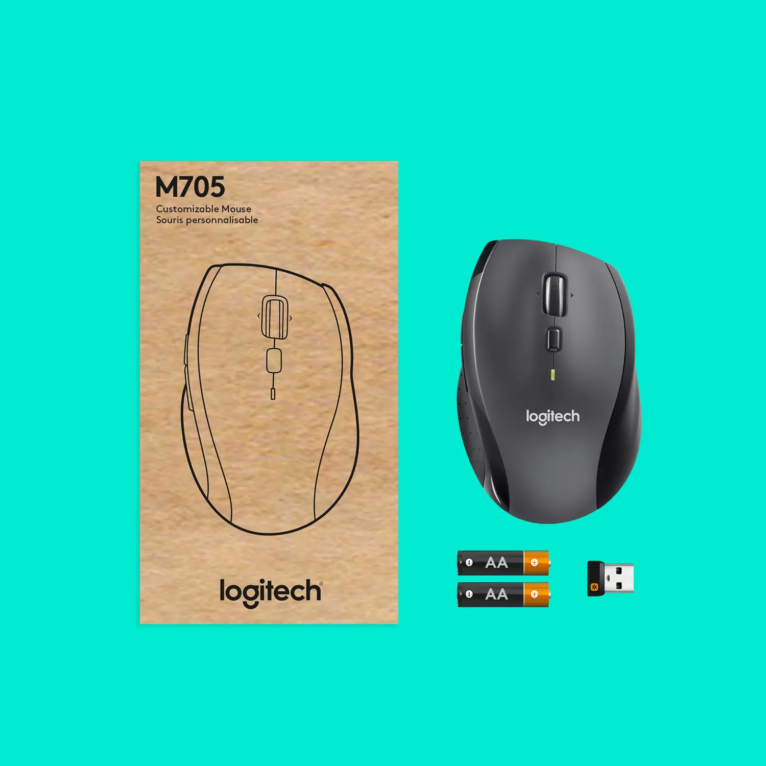 Logitech M705 -langaton hiiri, puuhiili