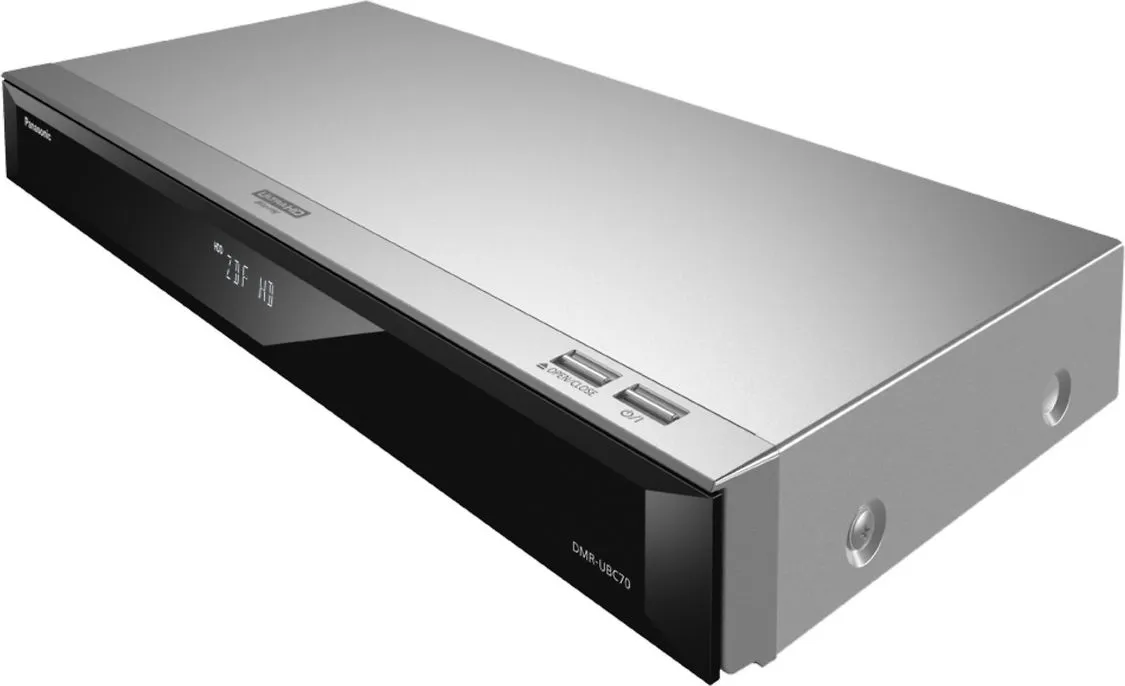 Panasonic DVB-C/T2 4K UHD -Blu-ray -soitin ja 500 Gt HD-digiboksi, hopea