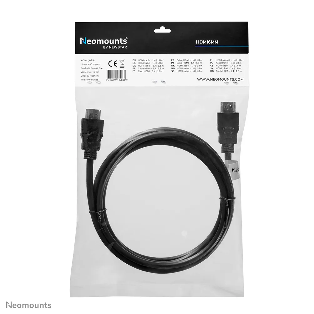 Newstar HDMI &ndash; HDMI 1.3 - kabel, 2 m, Svart