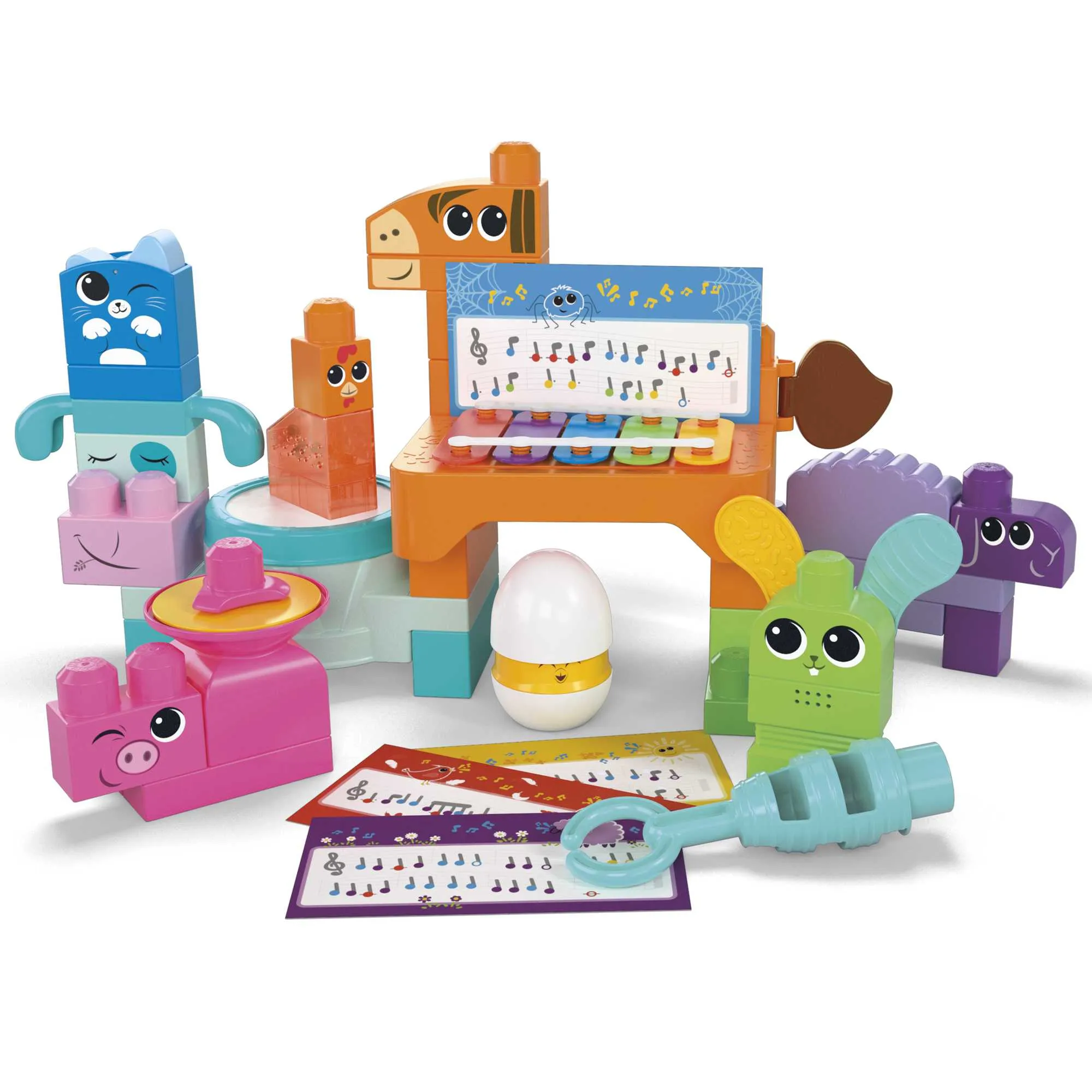 Mattel MEGA BLOKS Musical Fun Farm Animals Construction Toys