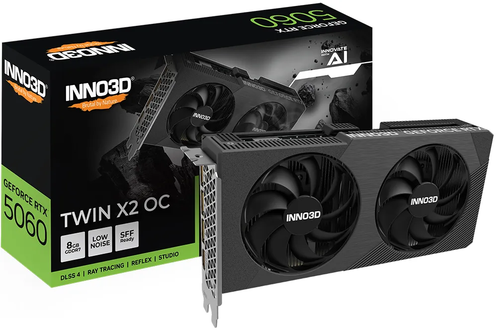 Inno3D GeForce RTX 5060 TWIN X2 V2 OC 8GB Graphics Card
