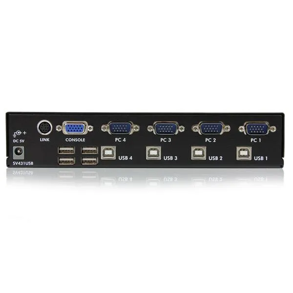4 Port VGA USB KVM Switch with Hub