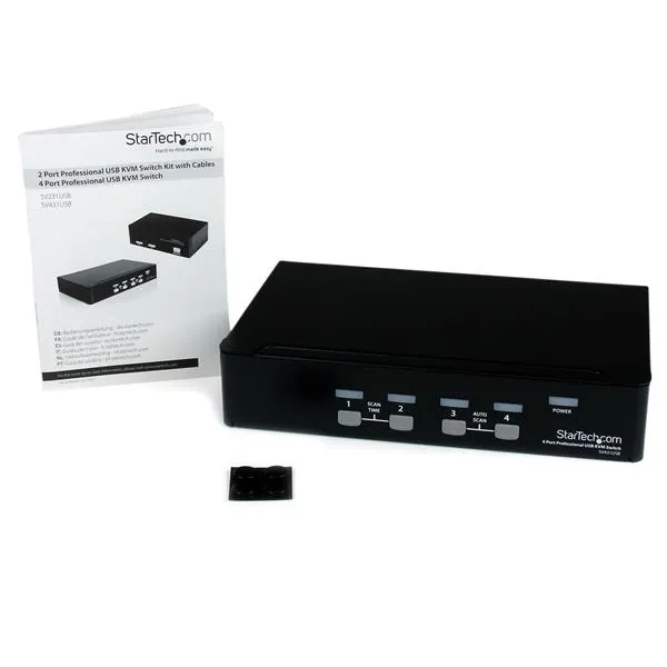4 Port VGA USB KVM Switch with Hub