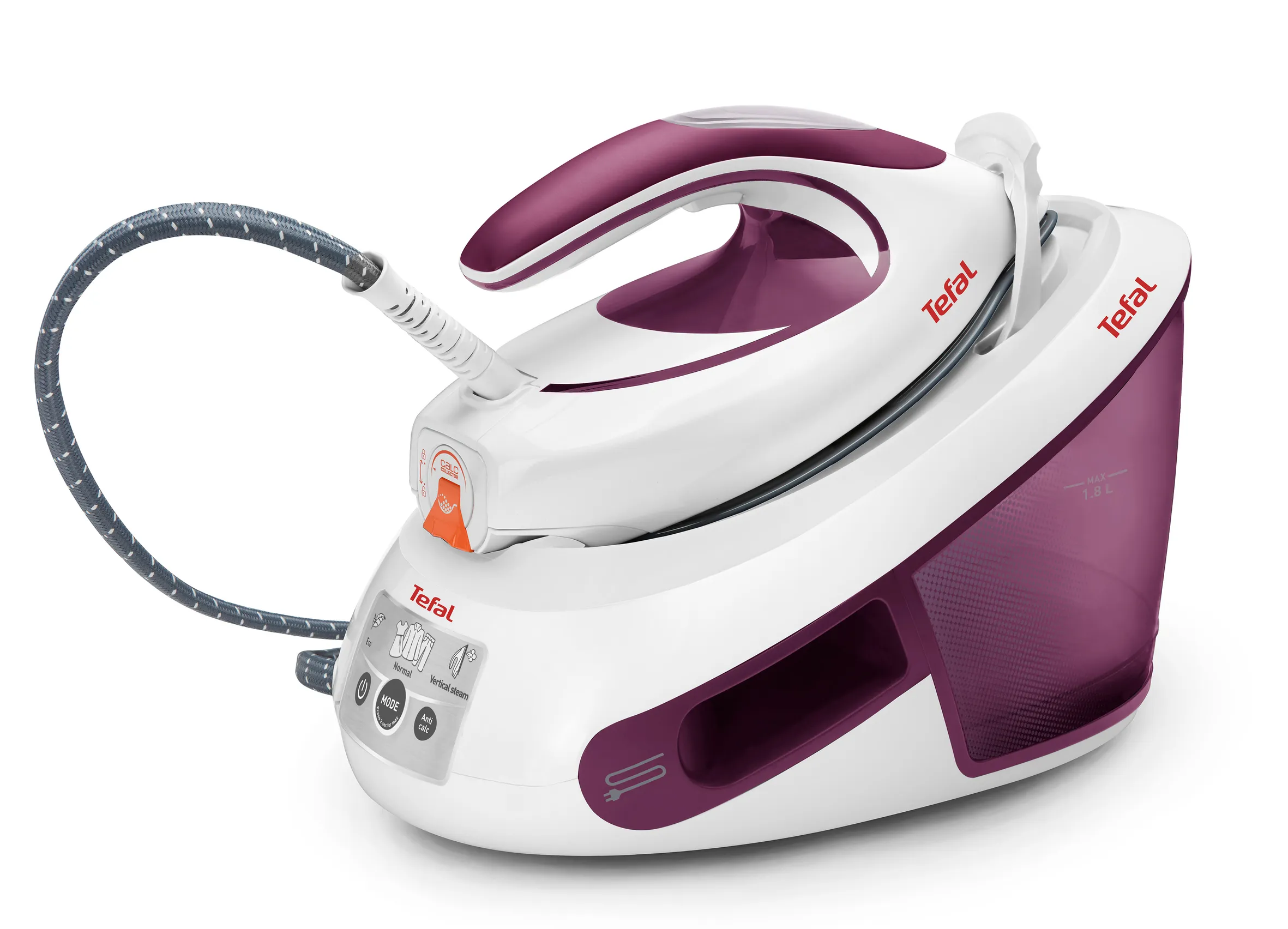 Tefal Express Anti-Calc SV8054E0 Dampstrygejern Lilla Hvid