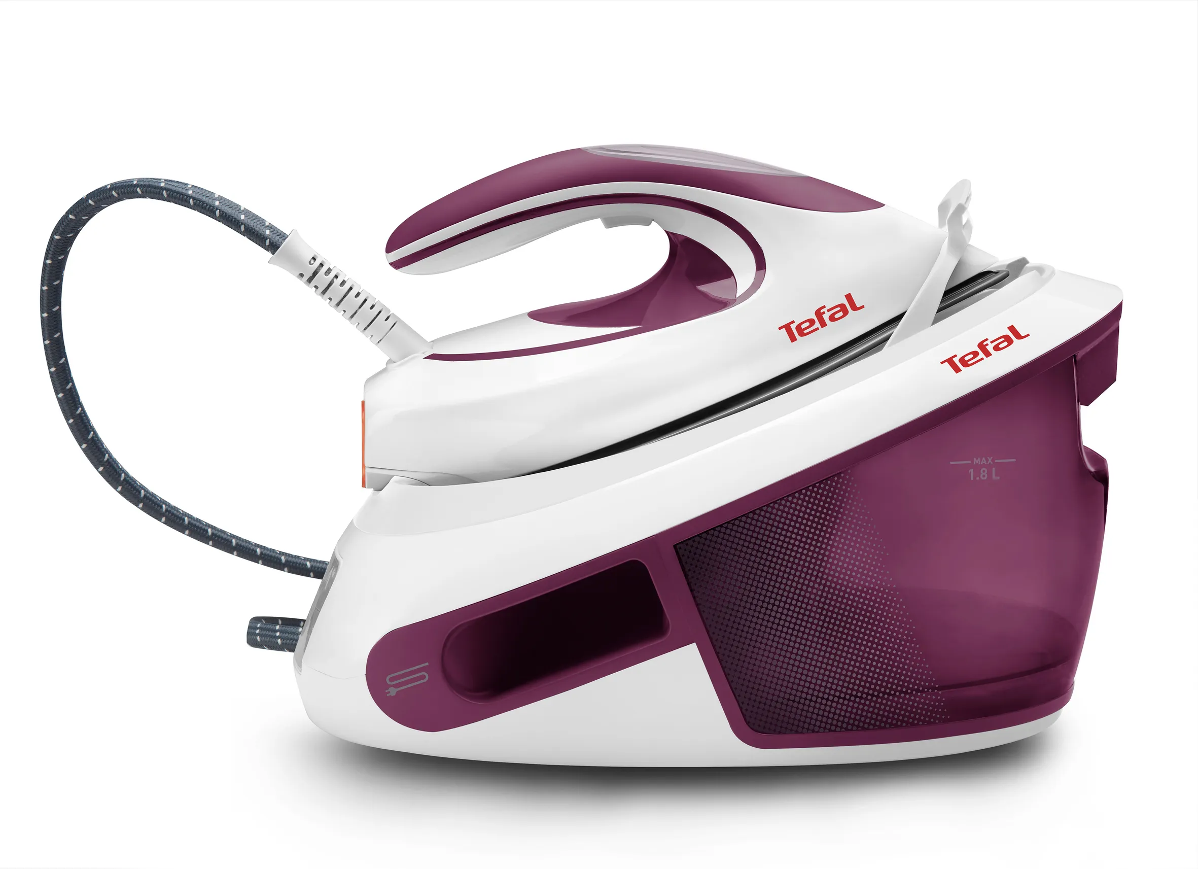 Tefal Express Anti-Calc SV8054E0 Dampstrygejern Lilla Hvid